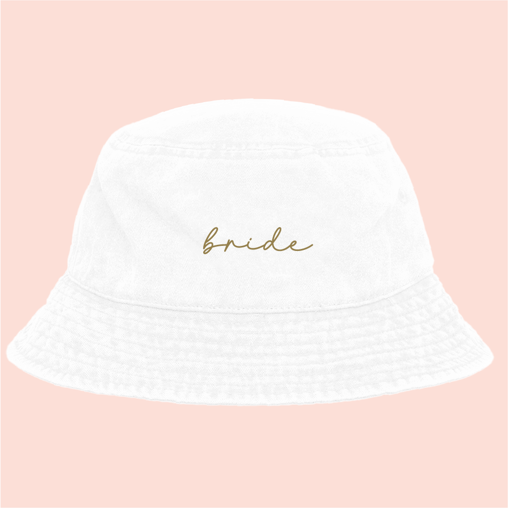 Bucket hat blanco deslavado "bride"