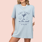 Playera oversize personalizada "last toast on the coast"