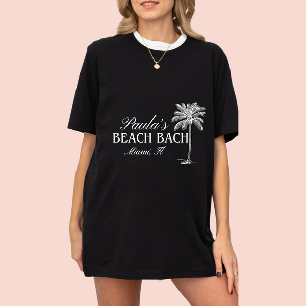 Playera oversize personalizada "Beach Bach"