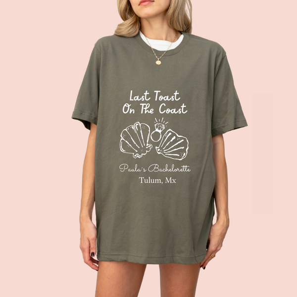 Playera oversize personalizada "last toast on the cost"