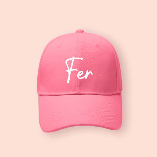 Gorra rosa personalizada