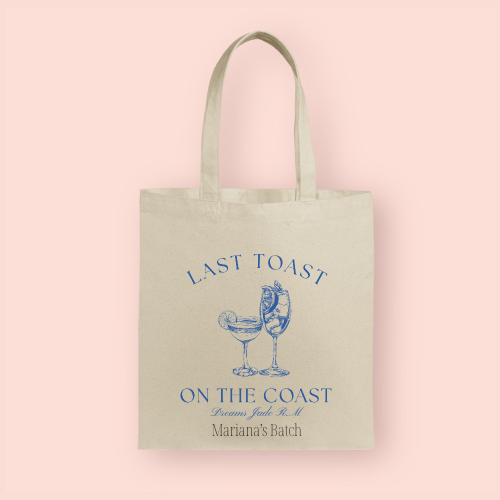 Tote bag "Last Toast on the Coast" personalizada