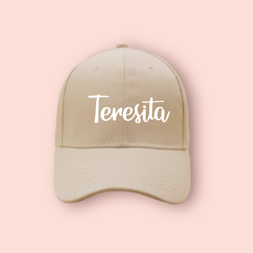 Gorra beige/nude personalizada