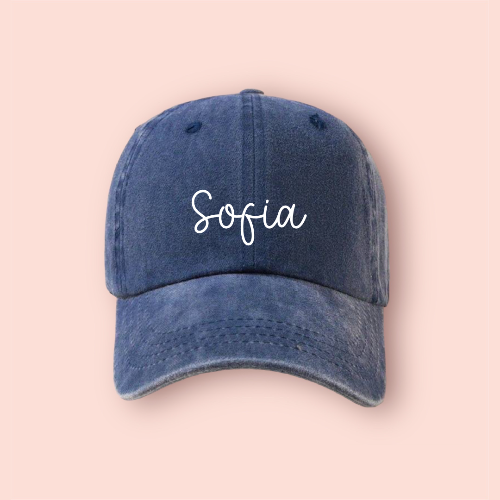 Gorra azul marino deslavada personalizada