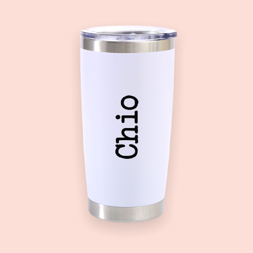 Vaso de acero blanco personalizado