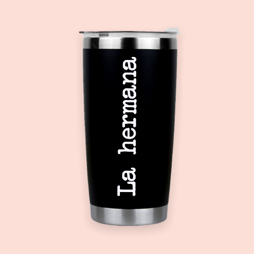 Vaso de acero negro personalizado