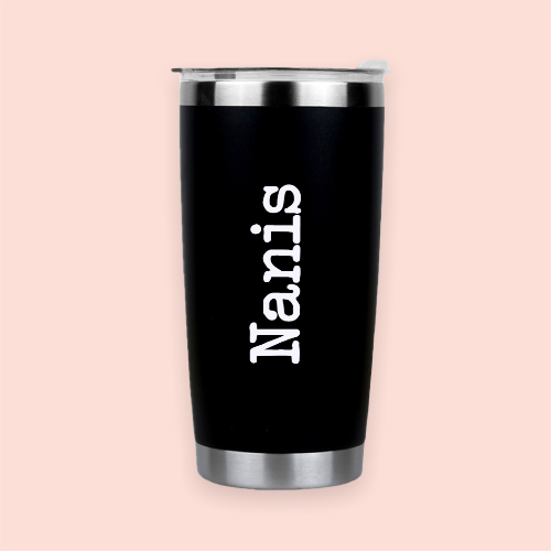 Vaso de acero negro personalizado