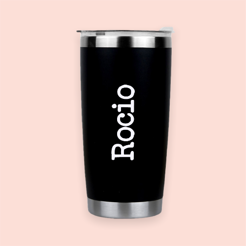 Vaso de acero negro personalizado