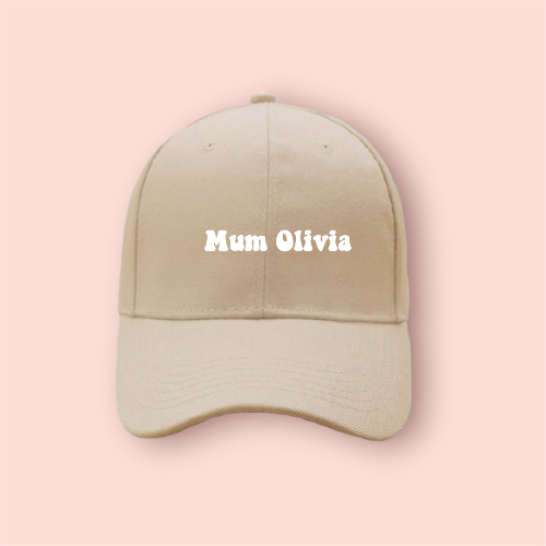 Gorra beige/nude personalizada