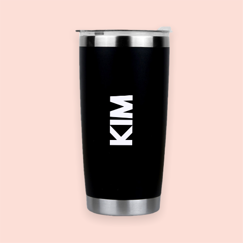 Vaso de acero negro personalizado