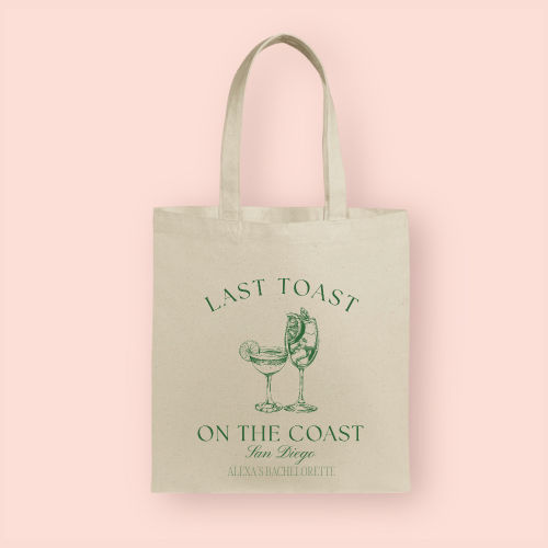 Tote bag "Last Toast on the Coast" personalizada