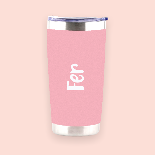 Vaso de acero rosa personalizado