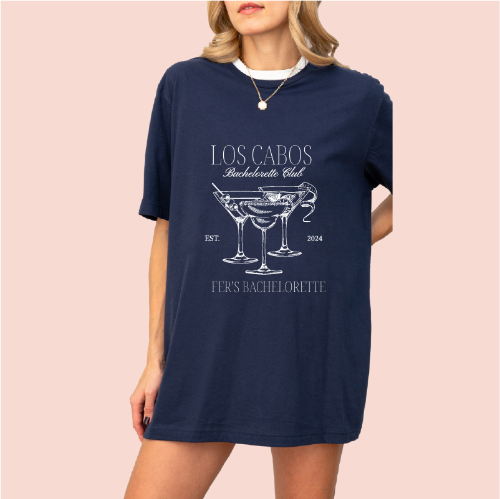 Playera oversize personalizada "Bachelorette club"