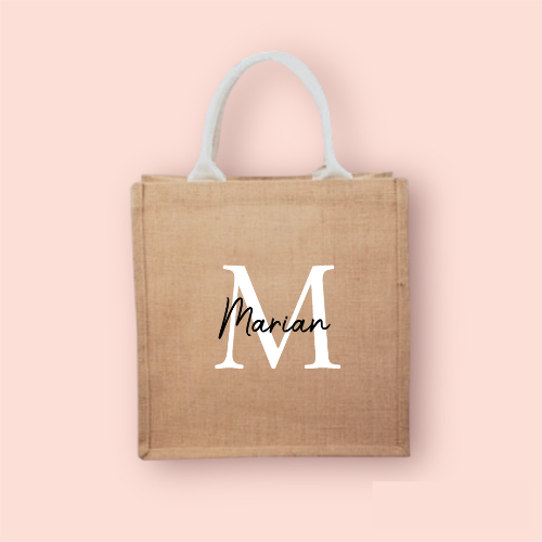 Bolsa yute personalizada con iniciales