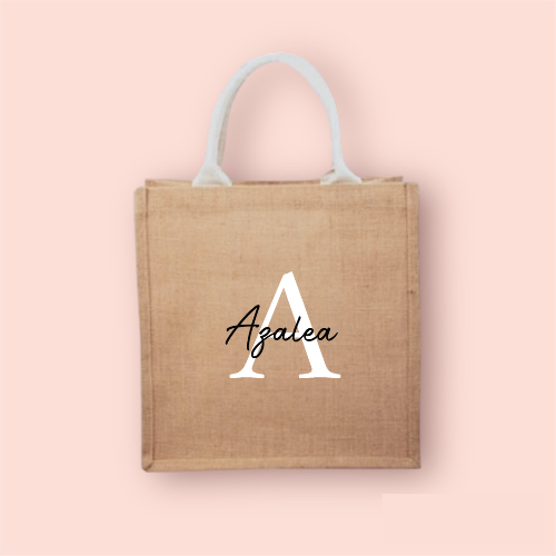 Bolsa yute personalizada con iniciales