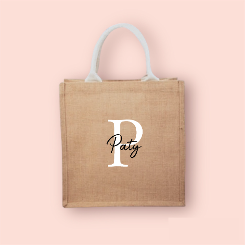 Bolsa yute personalizada con iniciales