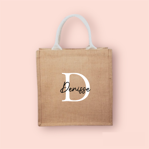 Bolsa yute personalizada con iniciales