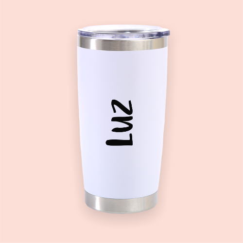 Vaso de acero blanco personalizado