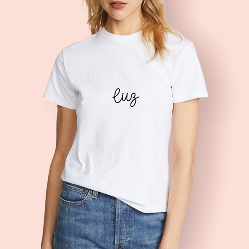 Playera blanca personalizada