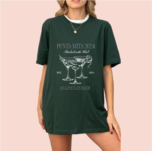 Playera oversize personalizada "Bachelorette club"