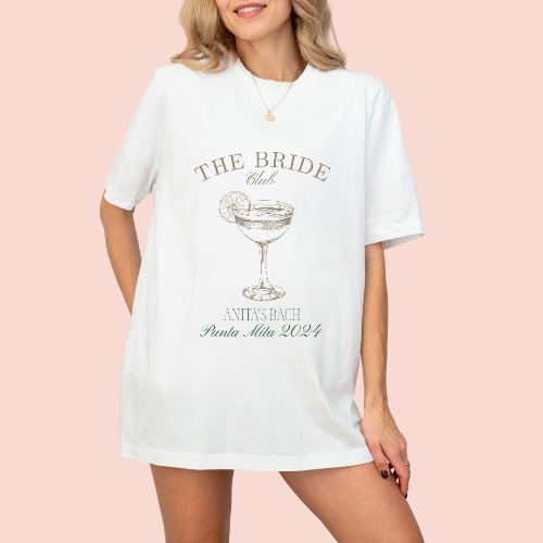 Playera oversize personalizada "the bride club"