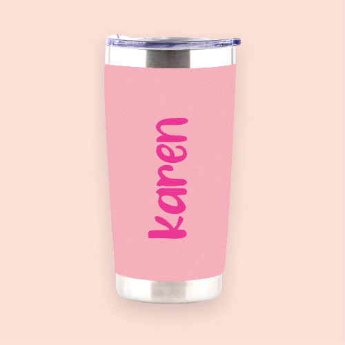 Vaso de acero rosa personalizado