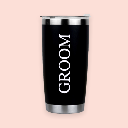 Vaso de acero negro personalizado