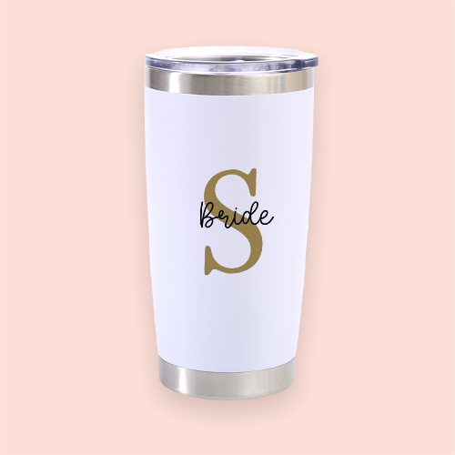 Vaso de acero blanco personalizado