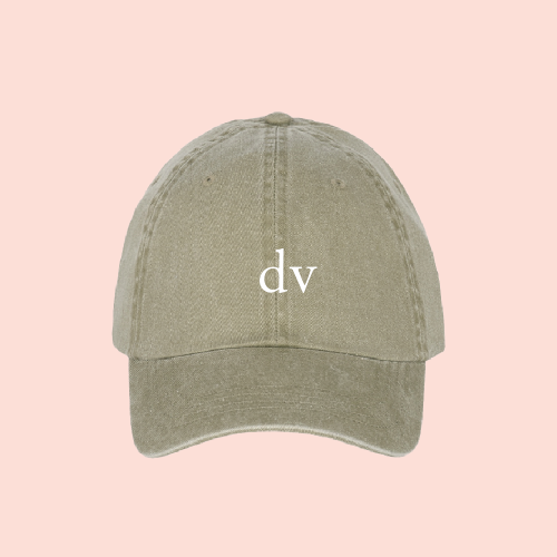 Gorra verde-olivo deslavada personalizada con iniciales