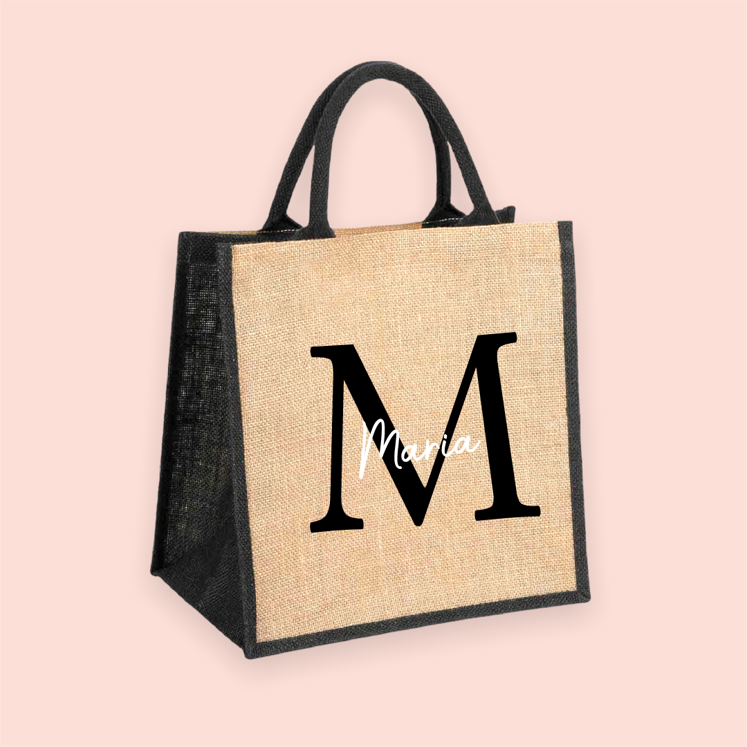 Bolsa yute personalizada con iniciales