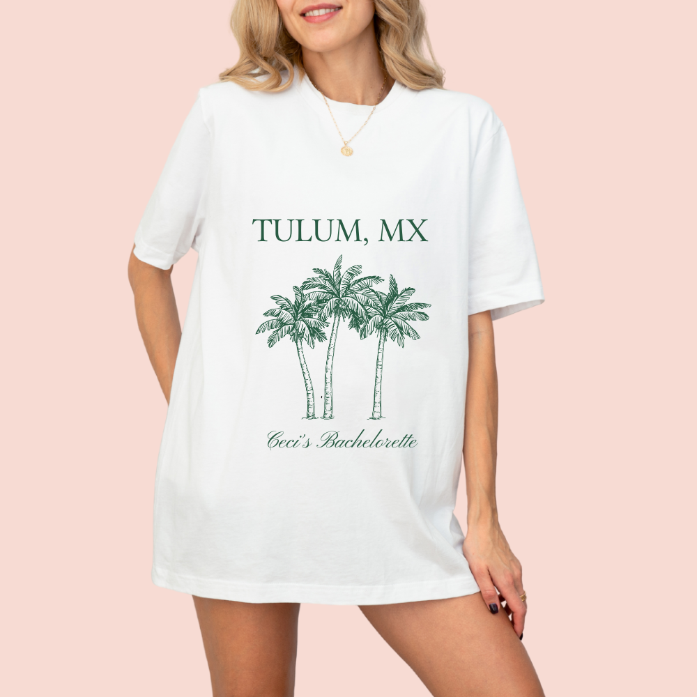 Playera oversize personalizada "palmtrees"