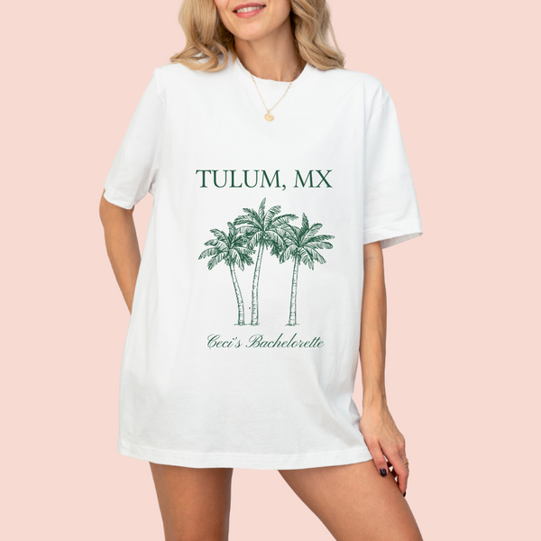 Playera oversize personalizada "palmtrees"