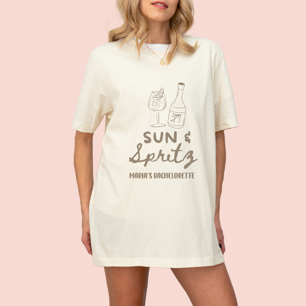 Playera oversize personalizada "sun & spritz"