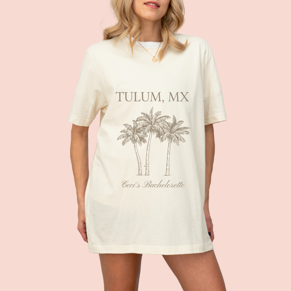 Playera oversize personalizada "palmtrees"