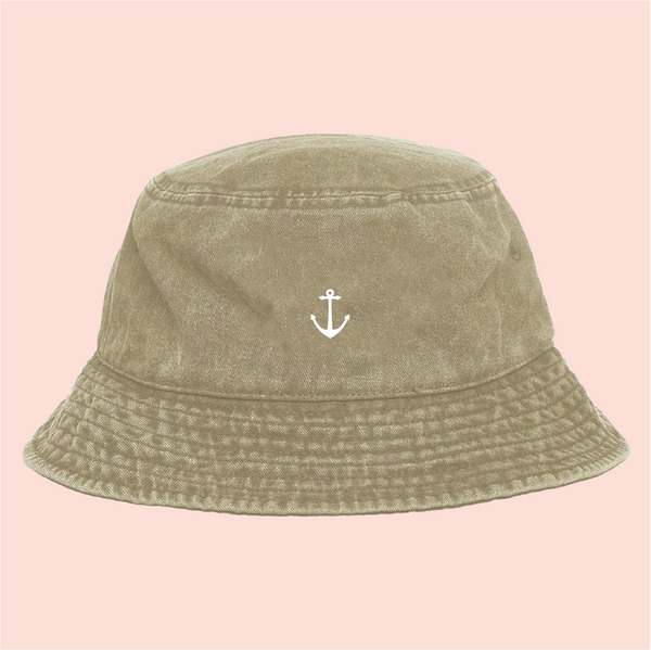 Bucket hat verde deslavado palm tree sailor