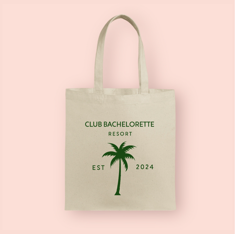 Tote bag "club bachelorette palmtree"