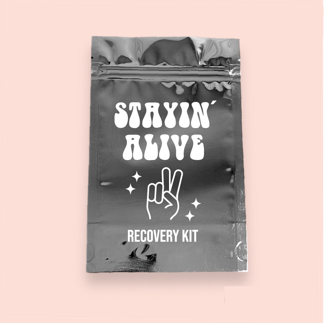 Bolsa plateada/metalizada "Staying Alive"