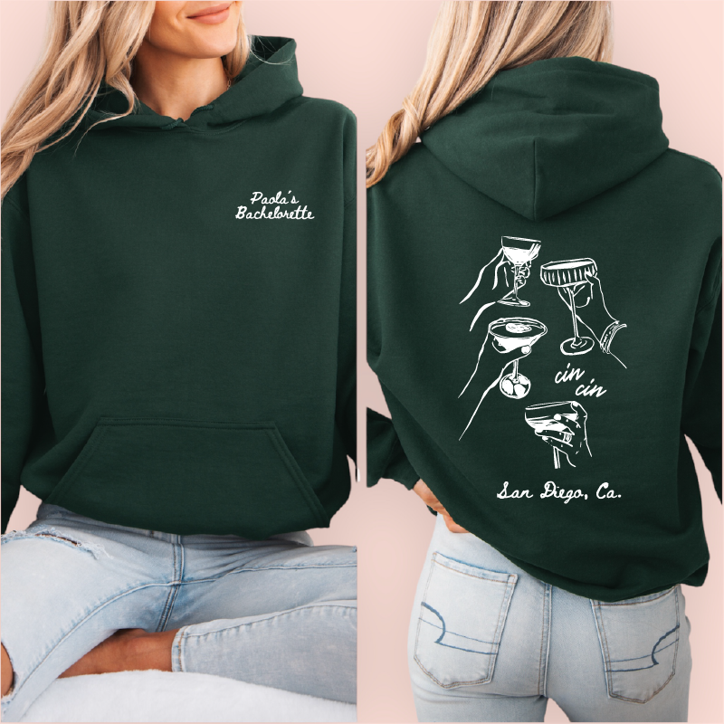 Sudadera verde personalizada "cin cin"