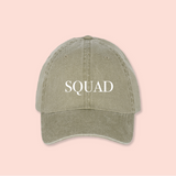 Gorra verde-olivo deslavada "Squad"