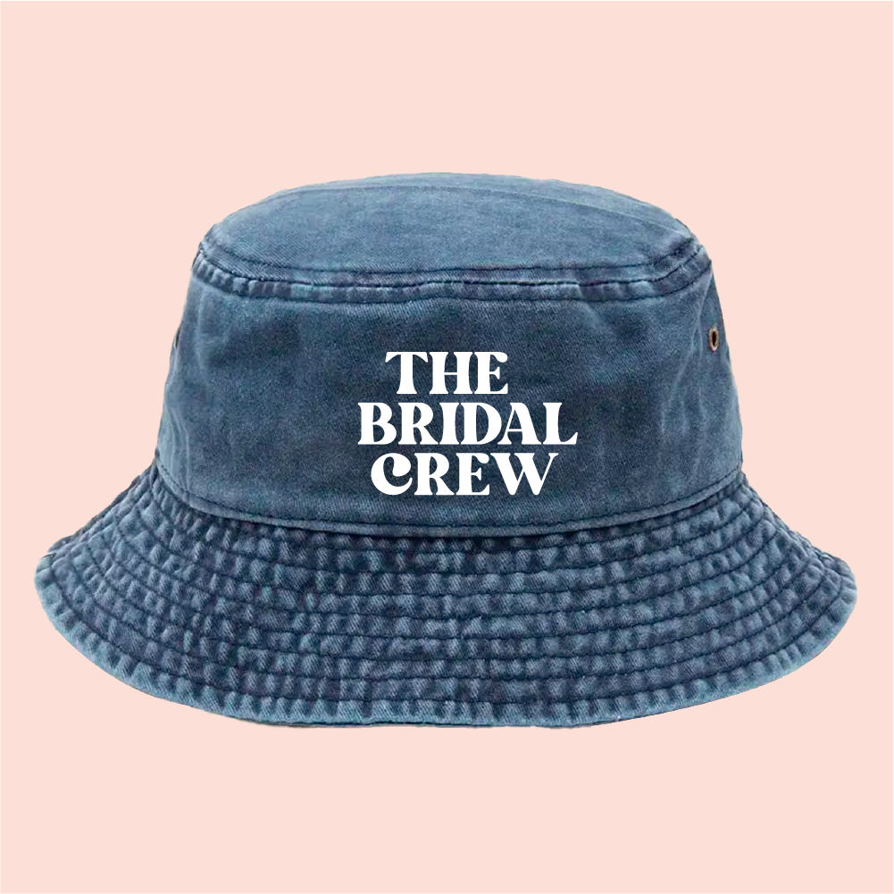 Bucket hat azul deslavado sailor "The bridal crew"