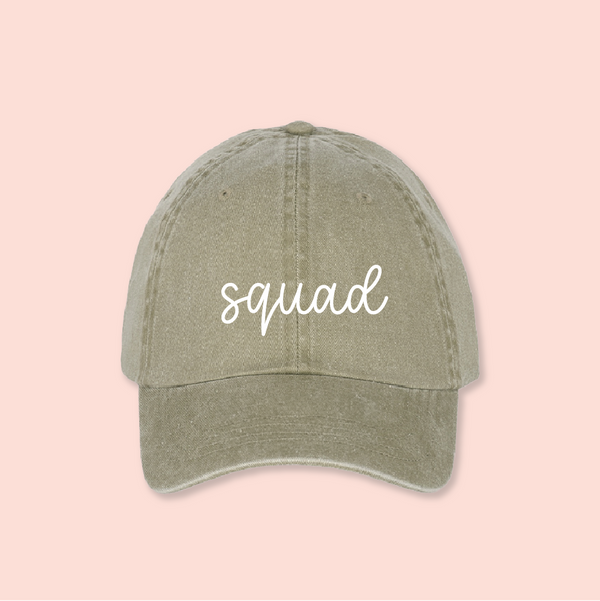 Gorra verde-olivo deslavada "Squad"