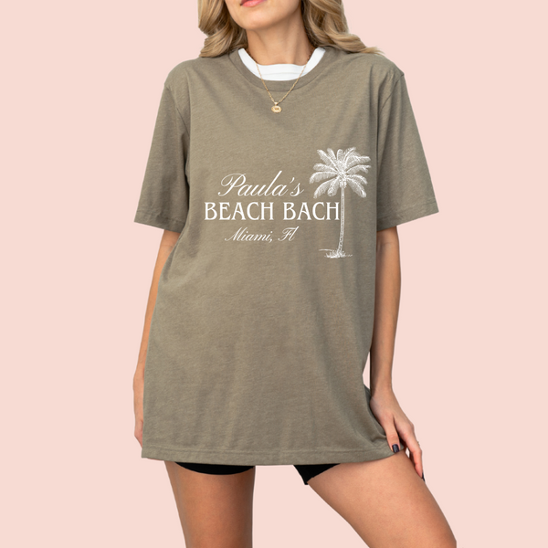 Playera oversize personalizada "Beach Bach"