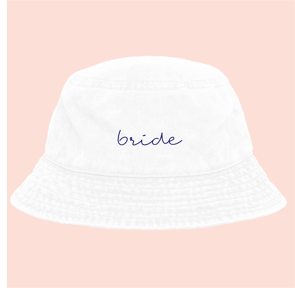 Bucket hat blanco deslavado "bride"