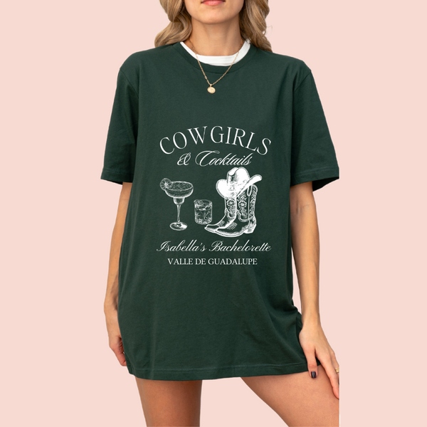 Playera oversize personalizada "cowgirls"