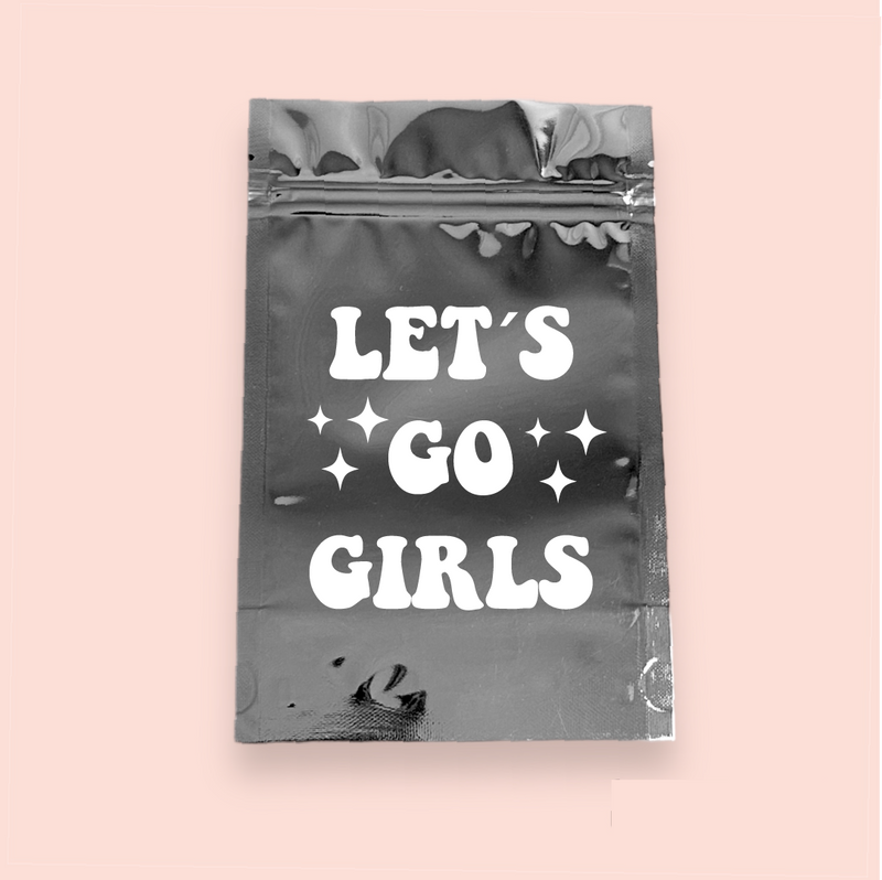 Bolsa plateada/metalizada "Lets Go Girls"