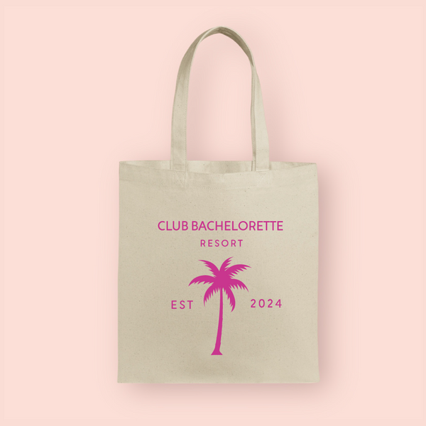 Tote bag "club bachelorette palmtree"