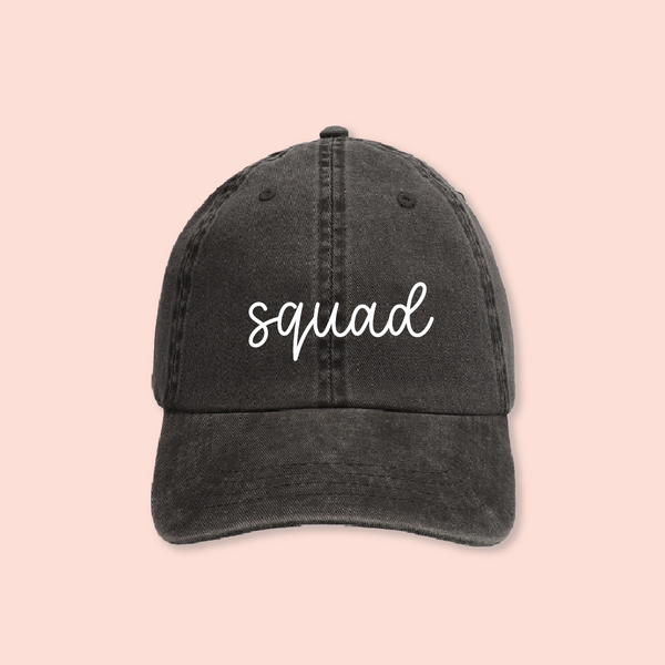 Gorra negra deslavada "Squad"