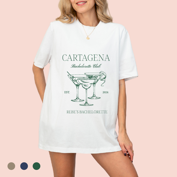 Playera oversize personalizada "bachelorette club"