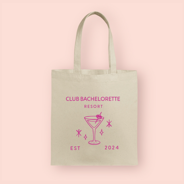 Tote bag "club bachelorette martini"