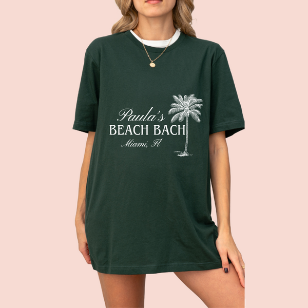 Playera oversize personalizada "Beach Bach"